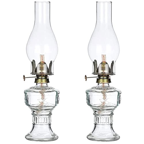 LAMPE À PÉTROLE - Lampe à Huile Vintage En Verre Transparent Luminosité