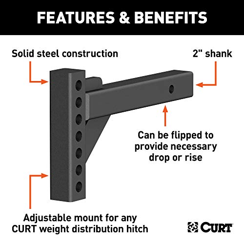 Curt 17102 Replacement Weight Distribution Hitch Shank, 2-Inch Receiver, 2-In Drop, 6-Inch Rise #TOP2