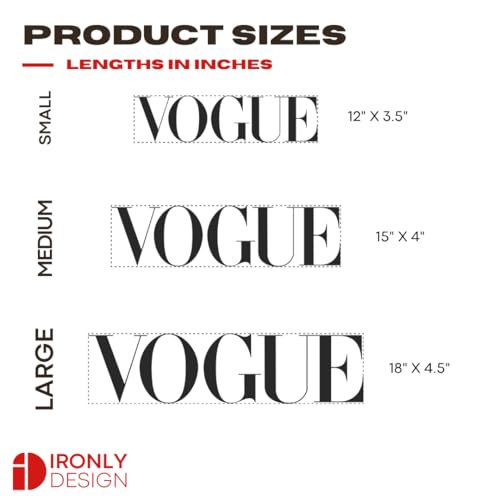Image of Sticker for Glass & Mirrors| Minimal Vinyl Decal for Bedroom Bathroom & Cafe | Self-Adhesive Waterproof Quote Mirror Sticker | Aesthetic Decals (Vogue, Small, Matt Black)
