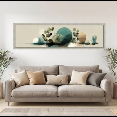 Cuadro abstracto botánico alargado de 20x60cm para dar vida a pasillos y zonas estrechas sin luz 3
