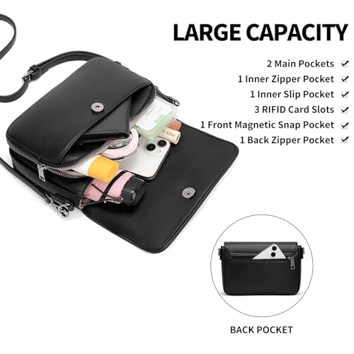 GAEKEAO Crossbody Bags for Women Crossbody Purses Vegan Leather Cell Phone Purse Travel Shoulder Bag Handbags with Card Slots3