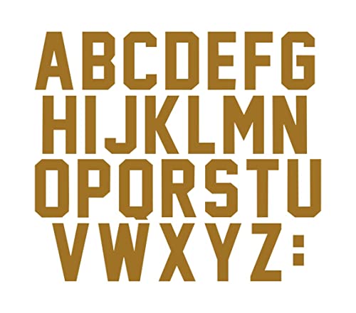 decalbazaar Vinyl ABC Alphabet Corner Cut Letters Glossy Wall Glass Vehicle Sticker, 6 Inches Golden