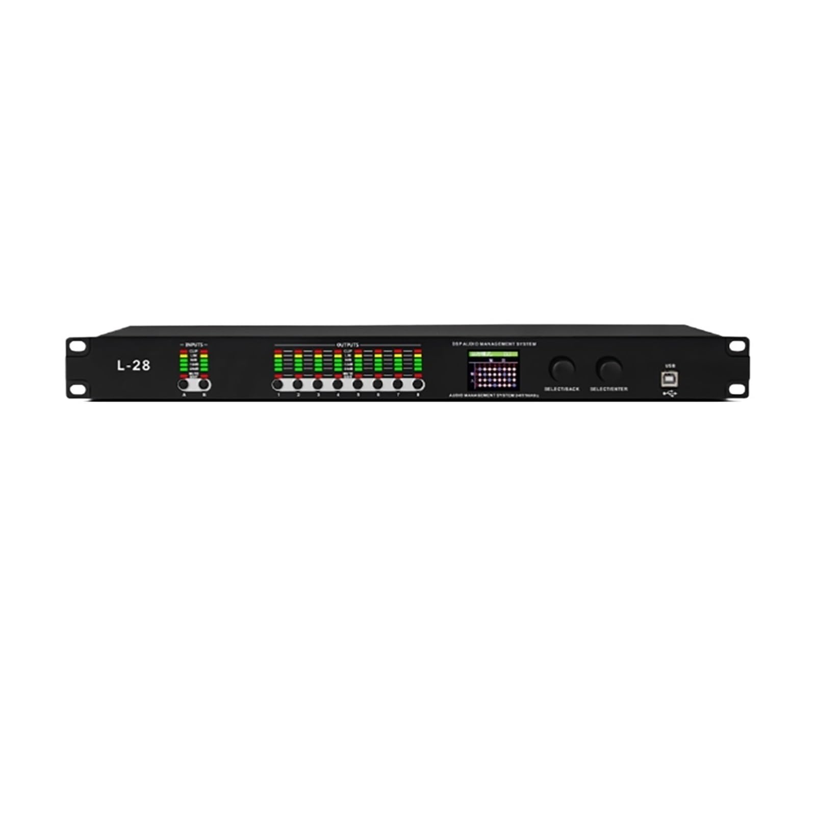 Procesador De Audio Digital 4 En 8 Salidas, Equipo De Sonido De Escenario DSP Profesional De 32 Bits, Procesador De Efectos De Altavoz, Software For PC(L-28 2 in 8 out)