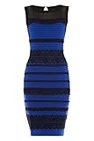 Heegin Women's Blue and Black White and Gold Stripe Lace Bodycon Dress