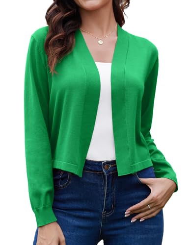 VIISHOW Lightweight Open Front Cropped Cardigan Sweater Long Sleeve Basic Cardigan Knitwear Cropped Bolero Shrugs4