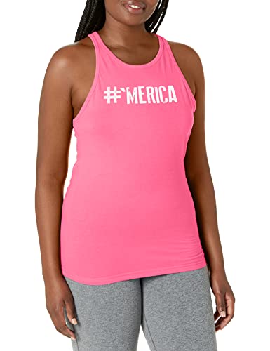 Soffe Women’s Junior Patriotic American Tank Top Shirt, -Pink Merica, Medium