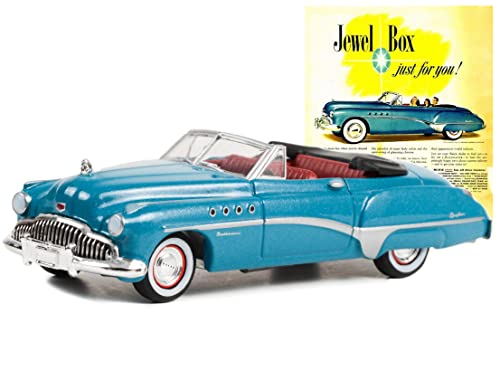 Modelo Diecast Buick Roadmaster 1949 1:64 Azul y Rojo miniatura 3