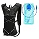 Trinkruckack, Hydration Rucksack mit 2L Trinkblase, Laufrucksack mit Trinkblase 2l, BPA-Frei | Rucksack mit Trinkblase & Reflektoren | Laufen, Fahrradfahren Leichter Outdoor Sportrucksack (Schwarz)