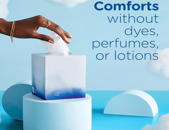 P-Ultra Soft Facial Tissues, 10 Family Size Boxes, 124 Tissues Per Box (1 pack)