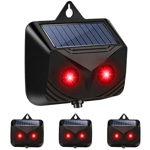 2026 Solar Nocturnal Animal Repellent Outdoor (4 Pack) Predator Eyes Coyote Deterrent & Skunk Repellent for Yard Flashing Predator Lights Deer Fox Raccoon Repeller Device for Garden Chicken Coop (4)