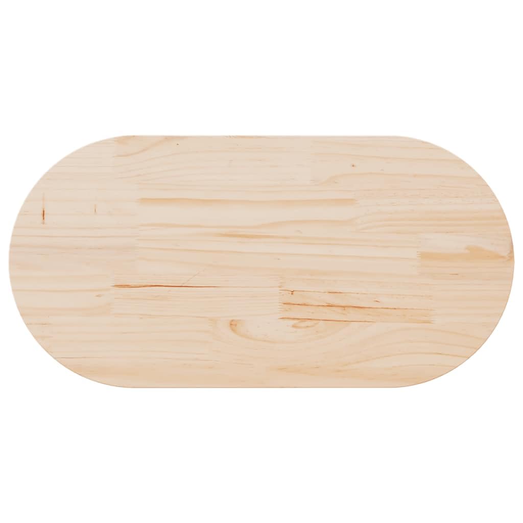 Genérico Tablero de Mesa Ovalado de Madera Maciza de Pino 100x50x2,5 cm,Mobiliario,Accesorios para mesas,Tableros para mesas,824360
