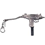 EOTHRT 1:3 UZI Keychain Novelty Men Gun 5.9 inch Submachine Key Ring Craft Pendant Birthday Gifts For Boyfriend and Husband