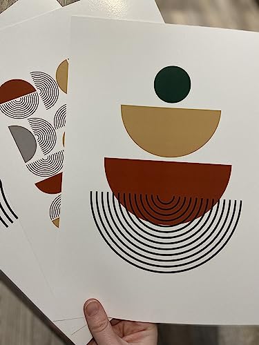 Eviepops Prints Autumnal Geometric Set of 3 Unframed Wall Print, Abstract Geometric Shapes, Home Decor - Image 4