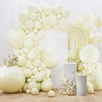 PartyWoo Pastel Yellow Balloons 127pcs Different Sizes of 36 18 12 10 5 Inch Light Pale Yellow Balloon Arch Kit Garland for Baby Shower Easter Little Cutie Bee Birthday Party Decorations Yellow-Q07