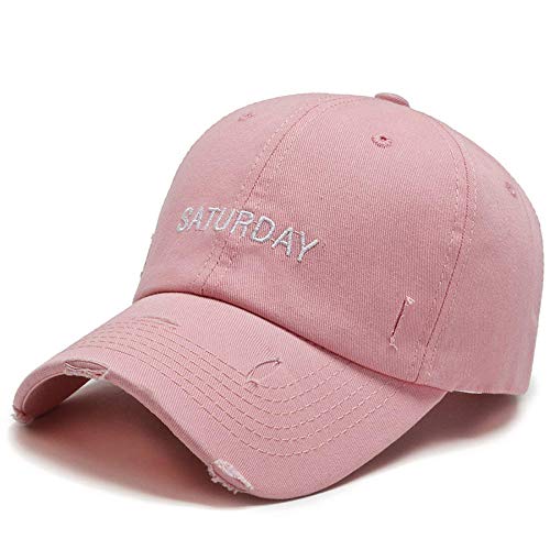 Cappello Berretto Uomo cap Moda Viola Vintage Buco Indossato Golf Baseball Hip Hop Berretti Estate Streetwear Berretto Viso per Uomo Donna Cappelli-Rosa_Baseball_cap_ Regolabile
