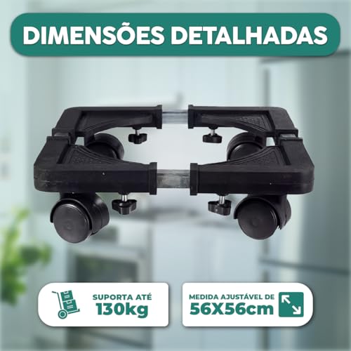Suporte Carrinho Fogão Geladeira Maquina de Lavar Eletrodomésticos Domésticos Multifuncional Inox Mó