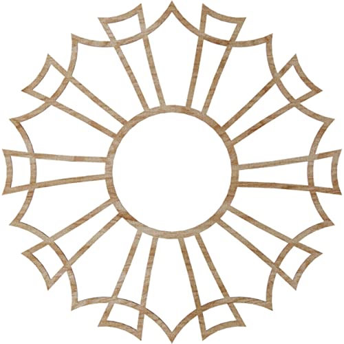 Image of Ekena Millwork 28 inchOD x 9 7 /8 inchID x 1 /4 inchT Augustus Wood Fretwork Pierced Ceiling Medallion, Red Oak