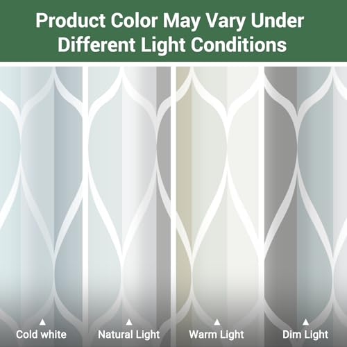 Yiatn No Hook Grey Shower Curtain With Snap In Fabric Liner Set - Hotel Style With See Through Mesh Top Window, Modern Geometric Waterdrop Design,Water-Repellent & Washable thumb #5