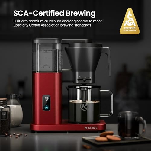Kismile SCA-Certified 8 Cup Drip Coffee Maker, Pour Over Coffee Machine with 3s Instant He - image 5