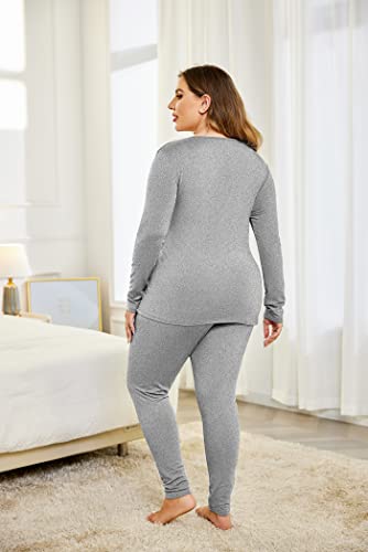 IN'VOLAND Womens Plus Size Thermal Underwear Fleece Lined Long Johns Set - image 4