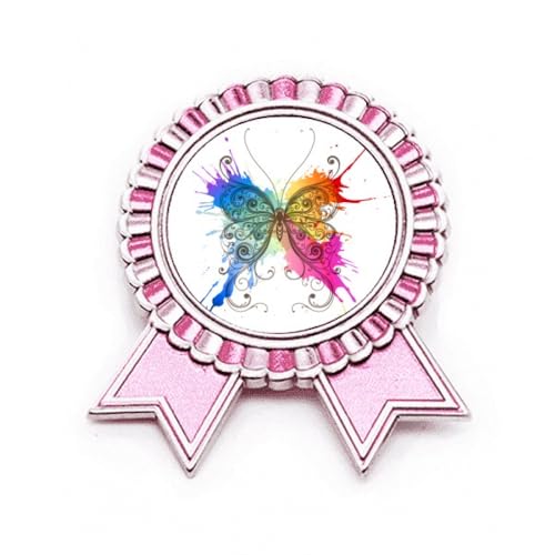 Badge broche pin peinture à l'encre rose, médaille idéale pour personnaliser vos vestes au quotidien
