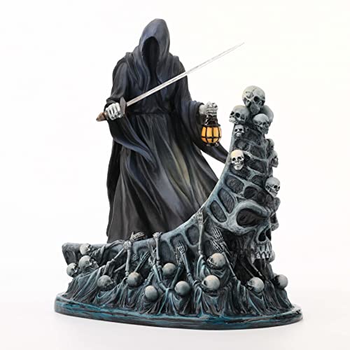 Estatua Grim Reaper de resina pintada a mano 7.88 in