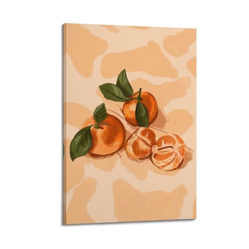 Toile épaisse mandarines décoration murale moderne 20x30 cm cadre