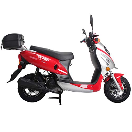 XPRO Oahu 50cc Moped Scooter with 12" Aluminum Wheels Gas Moped Scooter Street Scooter Gas