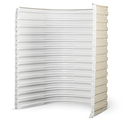 Tuffwell Metal Window Well - White, 42' L x 36' W x 48' D Heavy-Duty Basement Window Wells, DIY Egress 'Escape' Basement Windows Well with High-Strength Corrugated Pattern