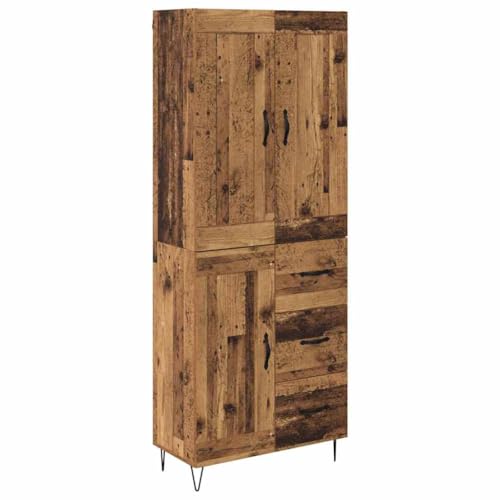 vidaXL Alacena Madera Vieja 69,5 x 34 x 180 cm Madera contrachapada, Comedor, Mueble Rectangular Elegante, Almacenamiento Práctico, Organizador Multifuncional