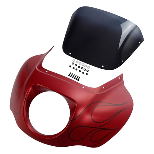 Image of Front Headlight Quarter Fairing Windshield Fit For Harley Softail Low Rider FXLR S FXLRS 2018-2025 Street Bob FXBB FXBBS 2018-2025 Softail Standard FXST 2020-2024 Wicked Red Denim