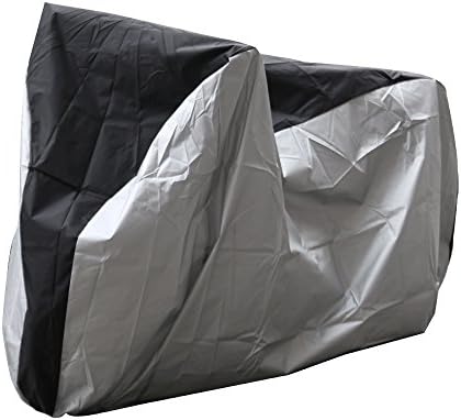 Atopsell Bike Cover Extra Heavy Duty Bike Protector Durable Waterproof Outdoor Bicycle Storage with A Carry/Storage Bag, Silver & Black in Color, Size L
