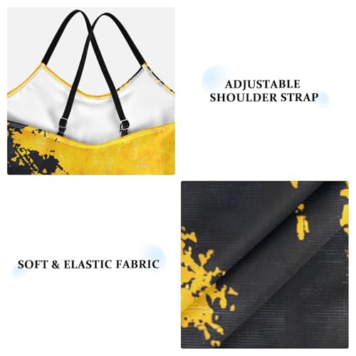 senya Girls Swimsuits Yellow-Black Tie-dye One-Piece Swimwear Quick Dry Girls Bathing Suits for 3 Years Old3