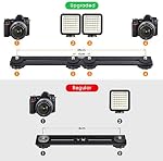 UTEBIT 11 17 cm Support Flash, long double support de caméra Support Flash Barre d'extension avec 1/4 de chaussure chaude, droit Flash Brackets 1/4-3/8 Support de trépied de filetage pour appareil photo/LED Light/Microphone