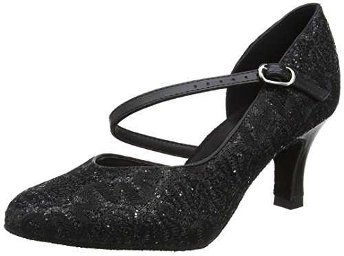 So Danca Damen Standard & Latein Tanzschuhe - Standard & Latein, Schwarz (Black Sparkle), 38.5 EU (8.5 US)