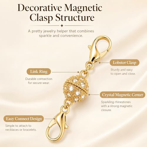Cierres magneticos para collares hacer joyas pulseras tobilleras y extensores de cadena DIY 5