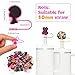 Ovveroche 50 Pcs Pink Black Girl Straw Cover Caps Compatible with Stanley Cup, Silicone Cute Reusable Straw Toppers compatible with Stanley Cup Accessories 10mm