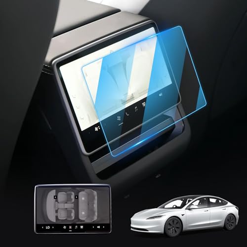 Image of 8 inch Rear Display Back Screen Protector for 2024 2025 2026 Tesla Model 3 , 2025 2026 Tesla Model Y Juniper Premium Performance 8 inch Rear Touchscreen Accessories -Tempered Glass Glossy /Anti Finger Print