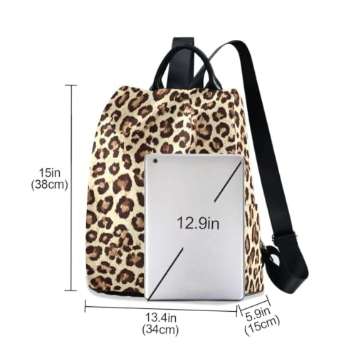 Image of ALAZA Brown Cheetah Leopard Print Pattern Backpack Purse for Women Anti Theft Fashion Back Pack Shoulder Bag