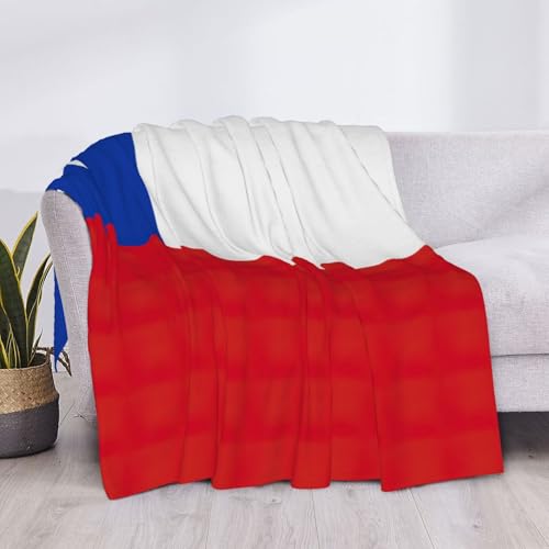 Couverture en flanelle drapeau du Chili douce pour lit