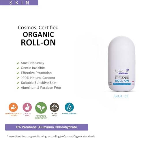 Image of Organic Deodorant Roll On, Almond Blossom, 2.53 Fl Oz | Women & Men, Natural Formula, Sensitive Skin, Long-Lasting Odor Protection