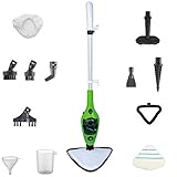 10-in-1 1300W Multifunktions Dampfreiniger, Dampfmop mit Dreieckigem Kopf für Böden, Laminat, Fliesen, Fenster, Teppiche, Tötet 99,9% der Bakterien und Viren Ohne Chemische