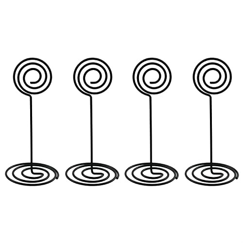 HJGarden Lollipop Tischnummernhalter, Notiz-Ordner, Hochzeitstisch, Namenskartenhalter, Clips, Bild, Notiz, Fotoständer, Schwarz, 4 Stück Cover