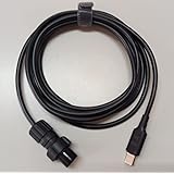 HONDEX/ホンデックス製ポータブル魚探を急速充電対応モバイルバッテリーで利用できる USB PDトリガーケーブル 防水コネクタ対応 12V出力/2m