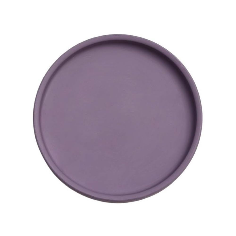 Plant Saucers Household Round Plant Drip Trays, Ceramic Saucer for Living Room Balcony(Purple,Large)
