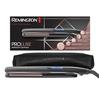 Remington Glätteisen [OPTIheat-Technologie für lang anhaltende Styling-Ergebnisse] PROluxe Midnight (150-230°C,110mm lange Keramikstylingplatten,digitales Display,schnellaufheizend) Haarglätter S9100B