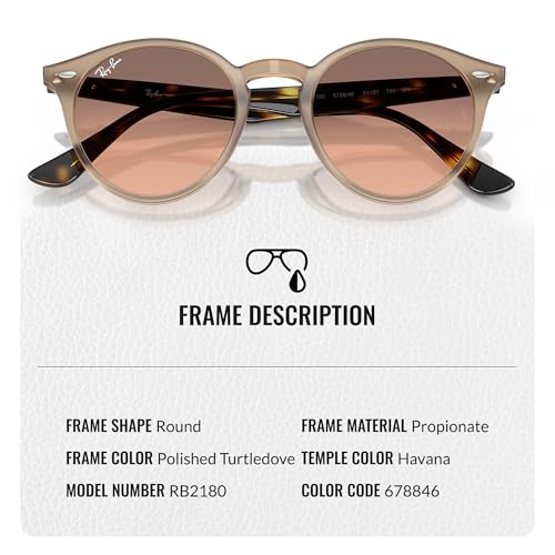 Image of Ray-Ban RB2180 Round Shaped Sunglasses for Men & Women with Official RAYBAN Eyewear Kit