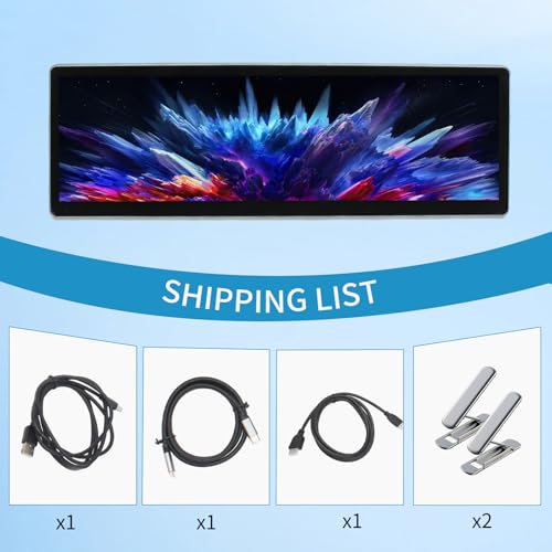 Image of 14.5 Inch 2.5K Touchscreen Bar Monitor, 2560x720 IPS Portable LCD Screen with 10-Point Touch, 60Hz Refresh Rate, Fully Laminated Cover Plate, CNC Aluminum Alloy Shell Process
