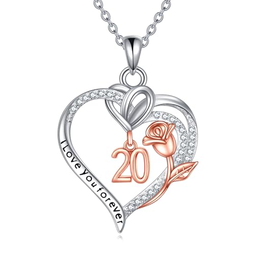 20th Birthday Gifts for Women 925 Sterling Silver 20th Anniversary