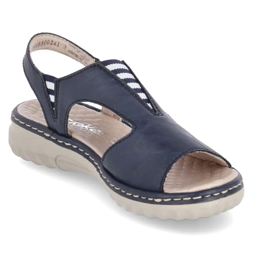 Chaussures compensées Rieker 60466 sandales d'été bleues pointure 43